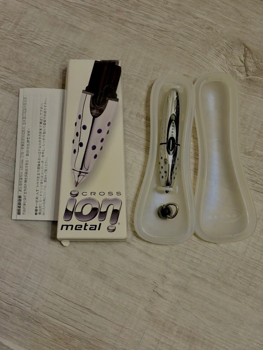 Cross Ion Pen Silver Chrome Metal Gel Ink Pocket Pen Rare Vintage New Open Box